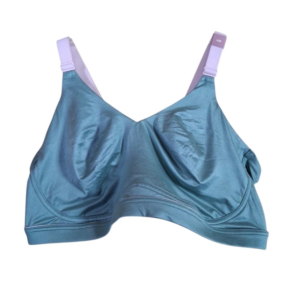 NWOT Cacique Unlined Lounge Bra Green Pink Size 42D